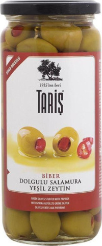 Tariş Tuzlu Salamura Biberli Yeşil Zeytin Kavanoz 485 gr