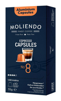 Moliendo Finest Coffee No:8 Nespresso Uyumlu 10'lu Espresso Kapsül Kahve
