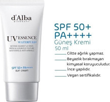 D'Alba Waterful Essence 50 Faktör Tüm Ciltler İçin Nemlendirici Yağsız Yüz Güneş Kremi 50 ml