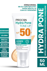 Procsin Hydra Pone 50 Faktör Tüm Ciltler İçin Ton Eşitleyici Aydınlatıcı Yağsız Yüz Güneş Kremi 50 ml