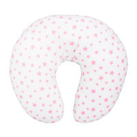 Bibaby 55950 Yıldız Desenli Yıkanabilir Beyaz-Pembe Emzirme Yastığı