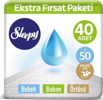 Sleepy Tek Kullanımlık 60x90 cm 40'lı Alt Açma Örtüsü
