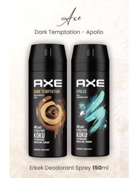 Axe Dark Temptation Sprey Deodorant 150 ml + Axe Apollo Sprey Deodorant 150 ml