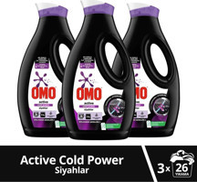 Omo Active Cold Power Siyahlar İçin 114 Yıkama Sıvı Deterjan 3x2.47 lt