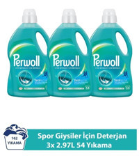 Perwoll Spor Giysiler Renkliler İçin 162 Yıkama Sıvı Deterjan 3x2.97 lt