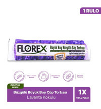 Florex Avantaj Serisi Lavanta Kokulu Büzgülü Büyük Boy 65x70 cm Çöp Poşeti Mor