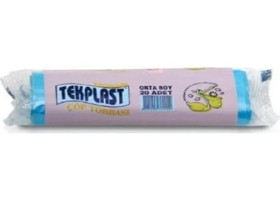Tekplast Şeffaf Orta Boy 55x60 cm Çöp Poşeti 10x12 Adet Beyaz