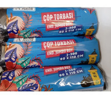 Altuğ Plastik Jumbo Boy 80x110 cm Çöp Poşeti 10x12 Adet Siyah