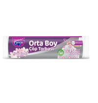 Parex Yasemin Kokulu Şeffaf Büzgülü Orta Boy 55x60 cm Çöp Poşeti 15 Adet Yeşil