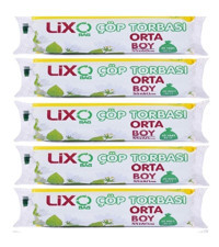 Lixo Şeffaf Orta Boy 55x60 cm Çöp Poşeti 100 Adet Mavi