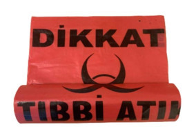 Nilplast Büyük Boy 55x60 cm Çöp Poşeti 10x12 Adet Kırmızı-Siyah