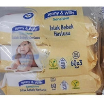 Jenny & Willy Sensitive Yenidoğan 60 Yaprak 3'lü Islak Mendil