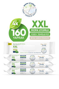 Papilion Easy Clean Xxl Beyaz Sabun Katkılı 160 Yaprak 4'lü Yüzey Temizleme Mendili