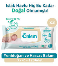 Önlem Yenidoğan 40 Yaprak 3'lü Islak Mendil