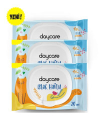 Daycare 20 Yaprak 3'lü Islak Mendil