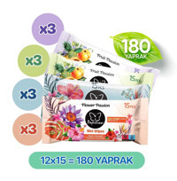 Papilion Flower Passion 180 Yaprak 12'li Islak Mendil