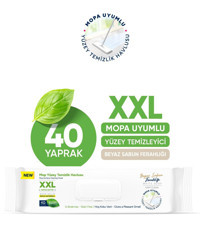 Papilion Easy Clean Xxl Beyaz Sabun Katkılı 40 Yaprak Yüzey Temizleme Mendili
