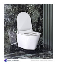 Seramiksan Stella 52 cm Seramik Kanalsız Arkadan Çıkışlı Gömme Asma Klozet Beyaz