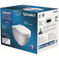 Duravit Starck 54 cm Seramik Kanalsız Arkadan Çıkışlı Gömme Asma Klozet Beyaz
