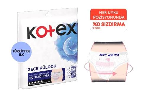 Kotex Gece Organik Antialerjik Kalın 2'li Hijyenik Ped 5 Adet