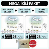 Sleepy Bio Natural Premium Plus Gece Extra Organik Antialerjik İnce 26'lı Hijyenik Ped 2 Adet