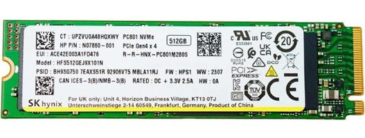 Sk Hynix PC801 PCIe Gen 4x4 512 GB 2.5 inç SSD