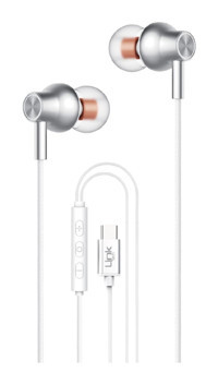 Linktech H72 Silikonlu Mikrofonlu Type C Beyaz Kablolu Kulaklık