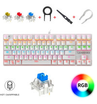 Leaven K550 İngilizce Q RGB 87 Tuşlu Kablolu Çok Renkli Mekanik Gaming Klavye