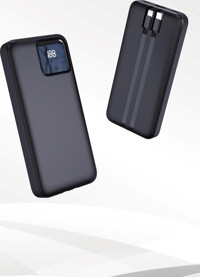 X-level X-Powerduo 10000 mAh Dijital Göstergeli USB Çoklu Kablolu Powerbank Siyah