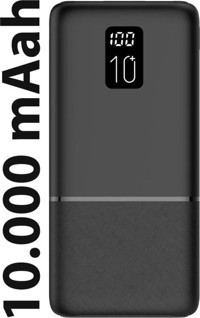 Logia P10 10000 mAh Dijital Göstergeli Type C-USB Kablolu Powerbank Siyah