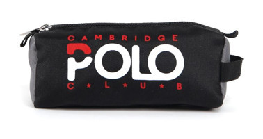 Cambridge Polo Club Gri Bez Tek Gözlü Desenli Dikdörtgen Cüzdan Kalemlik