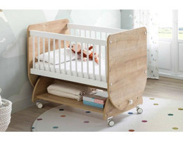 Babywhen Mdf 12 kg Dikdörtgen Tekerlekli Yataklı Çekmeceli Sallanan Anne Yanı Beşik Ahşap-Beyaz
