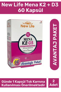 New Life Mena K2+D3 Aromasız Yetişkin Vitamin 2x60 Adet Kapsül