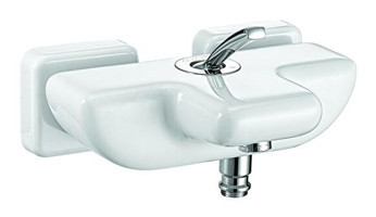 Eca Novita 104102447 Krom Çift Delikli Aç Kapa Ankastre Solo Banyo Bataryası Beyaz