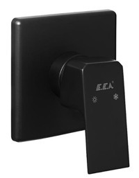 Eca Tiera 102167105C1-K Krom Tek Delikli Aç Kapa Ankastre Kare Banyo Bataryası Siyah
