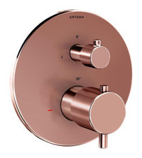 Artema Root Round A4325829 Pirinç Çift Delikli Aç Kapa Dereceli Ankastre Kare Banyo Bataryası Bakır