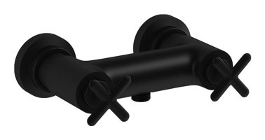 Vitra Classic A4289436 Pirinç Çift Delikli Çevirmeli Solo Kare Banyo Bataryası Siyah