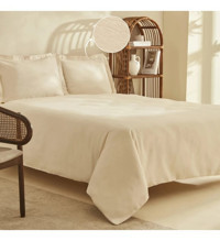 Karaca Home Home Fierra Pamuk 200x220 cm Düz Çift Kişilik Nevresim Takımı Bej