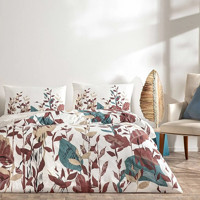 Taç Daisy Ranforce Pamuk 200x220 cm Çiçekli Çift Kişilik Nevresim Takımı Ekru