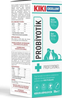 Kiki Excellent Probiyotik Multivitamin Sindirim Sistemi Destekleyici Yavru-Yetişkin Kedi Vitamini Sıvı 50 gr