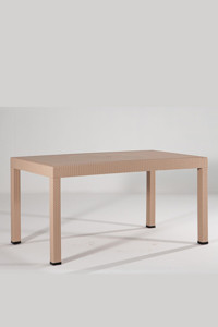 Sandalie Camsız Dikdörtgen Rattan 90x150 cm Kahverengi Bahçe Masası