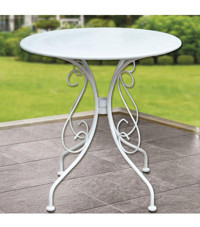 Evinizin Atolyesi Bistro Yuvarlak Çelik 70x70x72 cm Beyaz Bahçe Masası
