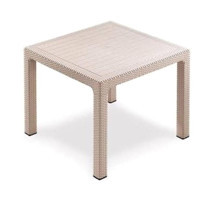 Özel Yapım Kare Rattan 90x90 cm Kahverengi Bahçe Masası