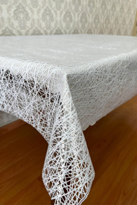 Pimulahome PVC 140x160 cm Dikdörtgen Şeffaf Masa Örtüsü Şeffaf