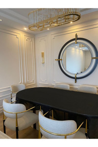 Zeren Home Polyester 150x300 cm Dertsiz Yuvarlak Masa Örtüsü Siyah