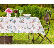 Madame Coco Violet PVC 140x140 cm Kare Masa Örtüsü Beyaz
