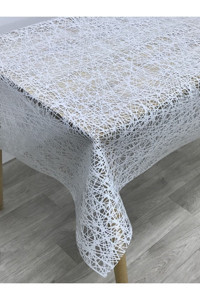 Yıldızhome Plastik 140x140 cm Kare Masa Örtüsü Beyaz