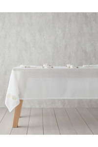 English Home Gingko Polyester 150x200 cm Dikdörtgen Masa Örtüsü Bej