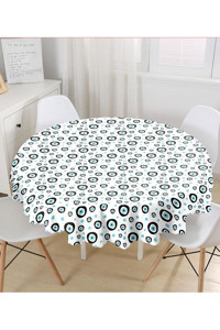 Realhomes Polyester 140x140 cm Yuvarlak Masa Örtüsü Beyaz