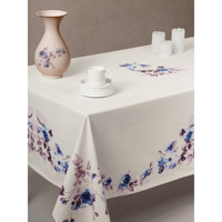 Cotton Box Grazra Pamuk-Polyester 170x170 cm Dikdörtgen Masa Örtüsü Lila